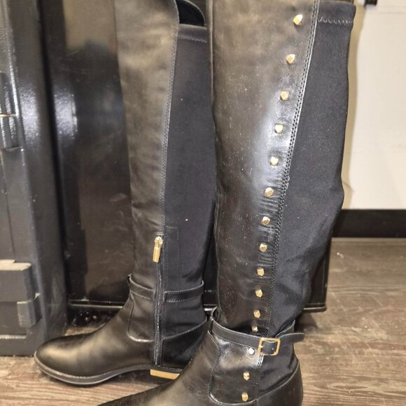 Vince Camuto Pelda Black leather Riding Boots 7M - Picture 1 of 12